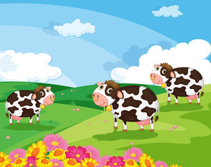 Obraz na płótnie Canvas three cows