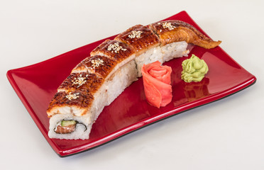 Japanese traditional Cuisine - Maki Roll with Cucumber , Cream C