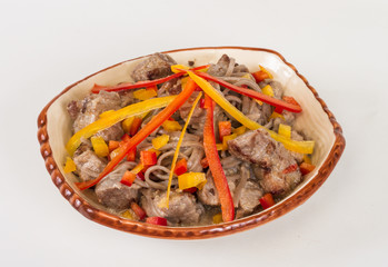 Asian style noodle with pork , spicy and yummy delicious