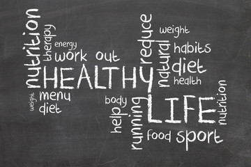 Naklejka premium Healthy Life words