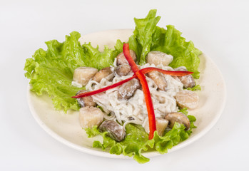 Popular Japanese Dish, with scallops and mushrooms