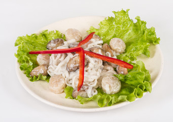 Popular Japanese Dish, with scallops and mushrooms