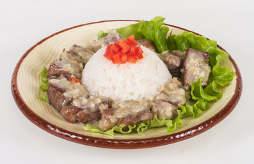 Rice and pork japanese style