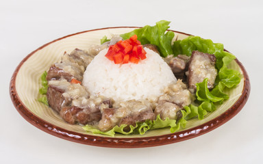 Rice and pork japanese style