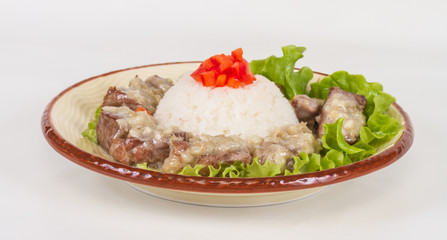 Rice and pork japanese style