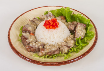 Rice and pork japanese style