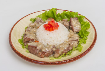 Rice and pork japanese style