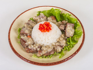 Rice and pork japanese style
