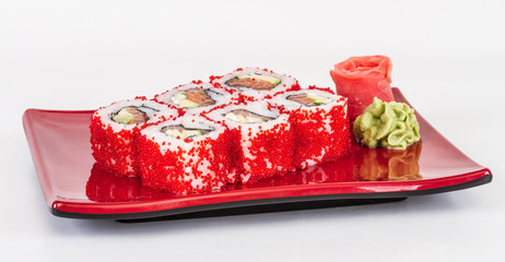 Tobiko Spicy Maki Sushi - Hot Roll with various type of Tobiko (