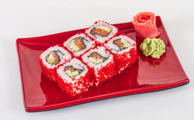 Tobiko Spicy Maki Sushi - Hot Roll with various type of Tobiko (
