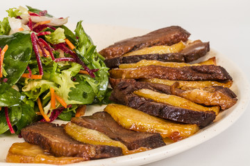 duck fillet, mashed potatoes seasoned with truffle oil, fig and