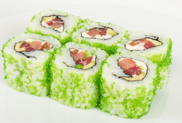 Tobiko Spicy Maki Sushi - Hot Roll with various type of Tobiko (