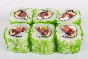 Tobiko Spicy Maki Sushi - Hot Roll with various type of Tobiko (