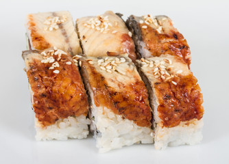 Japanese traditional Cuisine - Maki Roll with Cucumber , Cream C