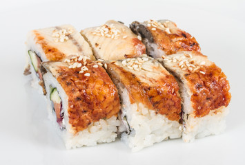 Japanese traditional Cuisine - Maki Roll with Cucumber , Cream C