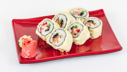 Japanese Cuisine -Tempura Maki Sushi (Deep Fried Roll made of sa
