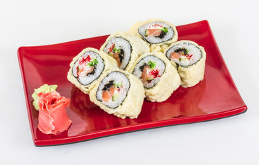 Japanese Cuisine -Tempura Maki Sushi (Deep Fried Roll made of sa