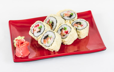 Japanese Cuisine -Tempura Maki Sushi (Deep Fried Roll made of sa
