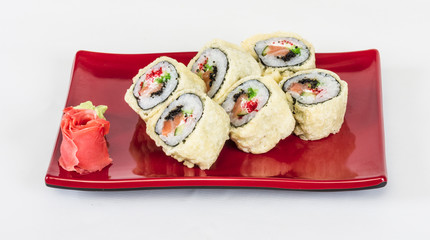 Japanese Cuisine -Tempura Maki Sushi (Deep Fried Roll made of sa