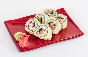 Japanese Cuisine -Tempura Maki Sushi (Deep Fried Roll made of sa