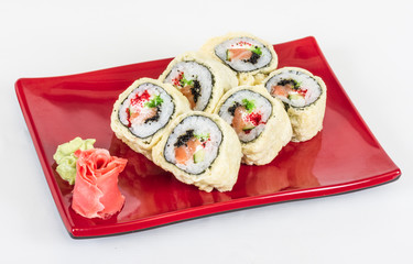 Japanese Cuisine -Tempura Maki Sushi (Deep Fried Roll made of sa