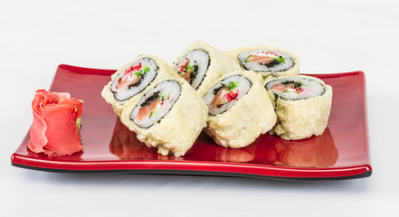 Japanese Cuisine -Tempura Maki Sushi (Deep Fried Roll made of sa