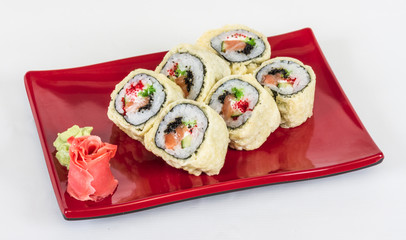 Japanese Cuisine -Tempura Maki Sushi (Deep Fried Roll made of sa