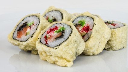 Japanese Cuisine -Tempura Maki Sushi (Deep Fried Roll made of sa