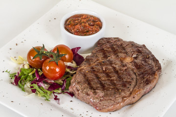 Grilled Beef Steak Isolated On a White Background