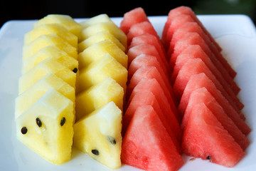 Watermelon Slices on dish