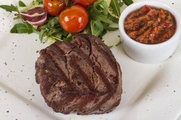 Grilled Beef Steak Isolated On a White Background