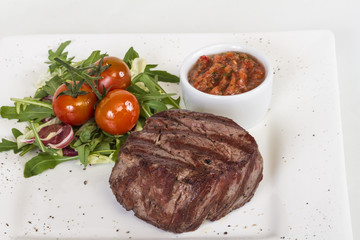 Grilled Beef Steak Isolated On a White Background