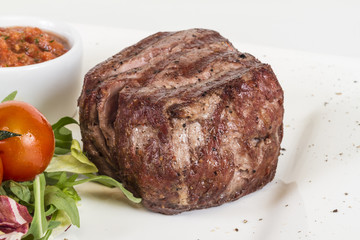 Grilled Beef Steak Isolated On a White Background