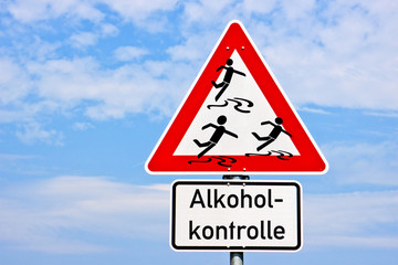 Schild Alkohol Kontrolle bedrunken 