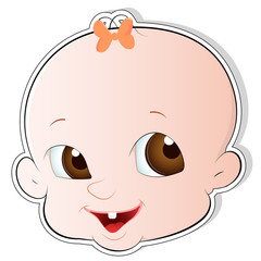 Cute Baby Face Vector
