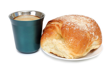 Coffee mug and sweet pastries