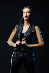 Fototapeta premium Young sexy brunette woman