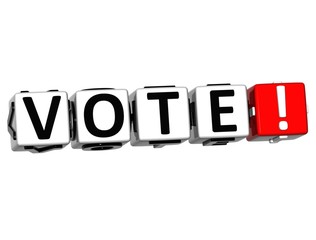 Fototapeta premium 3D Vote Block Text on white