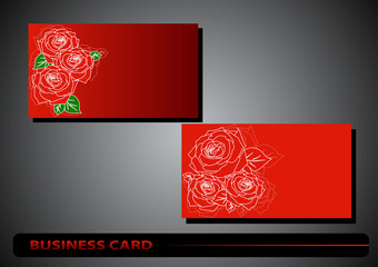 business card with a silhouette of Rose