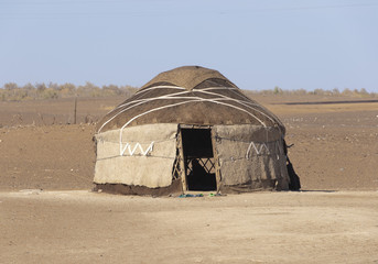 Yurt in Kyzyl Kum desert, Uzbekistan