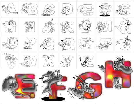 abc alphabet background zoo design efgh