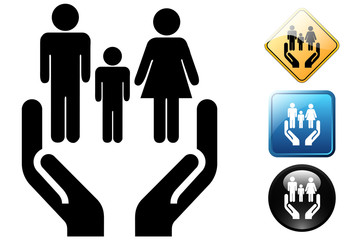 Social services pictogram and icons