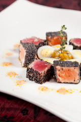 fish wth black sesame