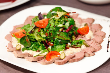 roasted meat with vegetables