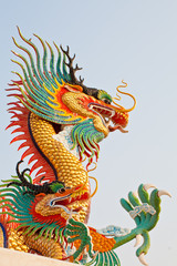 Fototapeta premium Dragon statue at Nakornsawan,Thailand