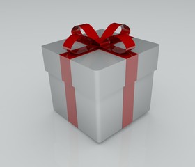 Gift box over white background 3d illustration