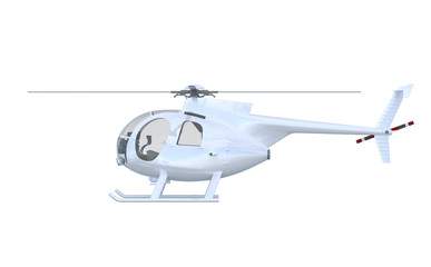 Silber Hubschrauber Seitenansicht - isoliert