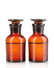 Medicine bottles isolated on white