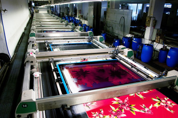 Industry: plant for textile printing - obrazy, fototapety, plakaty