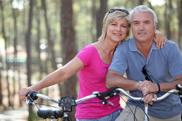 Couple biking